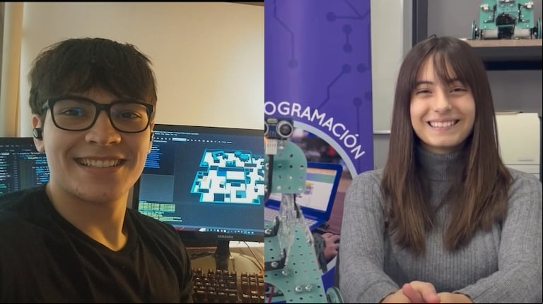 Emanuel Hamui y Martina Talamona serán los integrantes de la delegación nacional en la Robocup 2025. (Fotos: Gentileza Lic. Gonzalo Zabala)