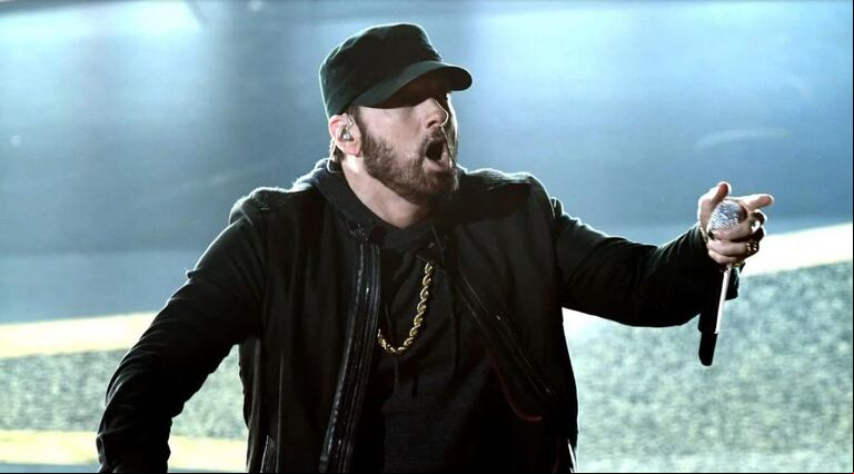 Eminem, en vivo. (Foto: AFP)