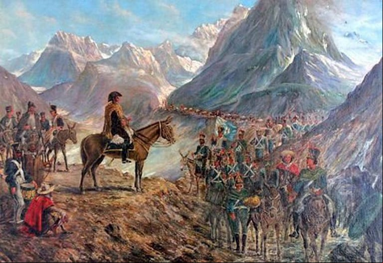 Entre enero y febrero de 1817, cerca de cinco mil hombres, once mil mulas y mil quinientos caballos cruzaron a Chile.