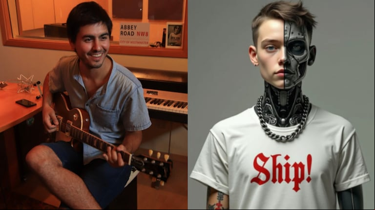 Es psicólogo, aprendió a usar IA con tutoriales y creó la primera banda de rock con humanos y robots. (Imagen: Gentileza Sebastián de la Puente)