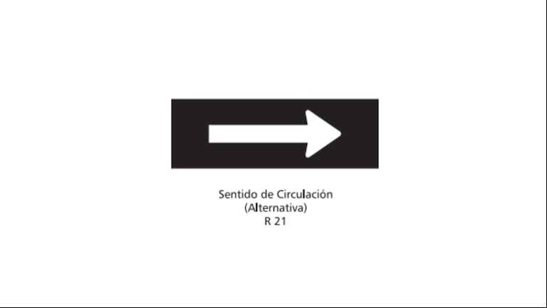 Es una señal de tránsito de circulación obligatoria hacia un sentido (Foto: Argentina.gob.ar).