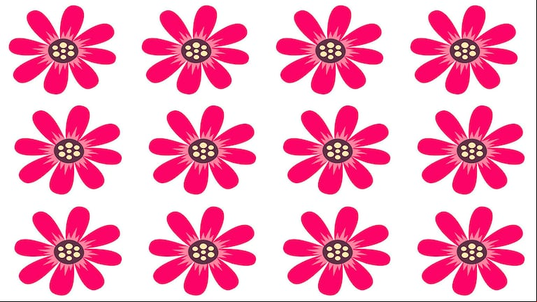 Esta flor parece repetida, pero una tiene algo distinto y tenés 15 segundos para encontrarla (DS / Freepik)