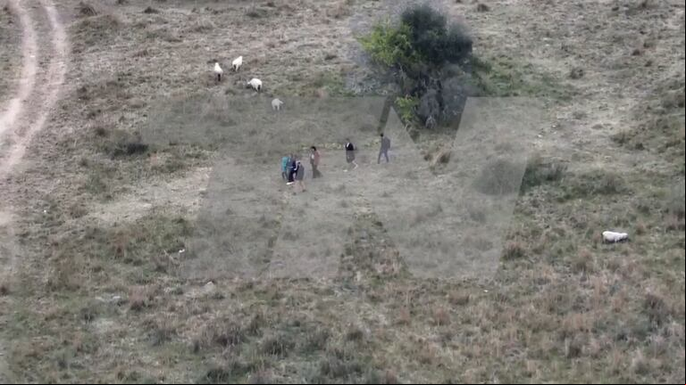 Este miércoles, la Justicia hizo una nueva reconstrucción en el campo de Catalina. (Foto: captura de TN)
