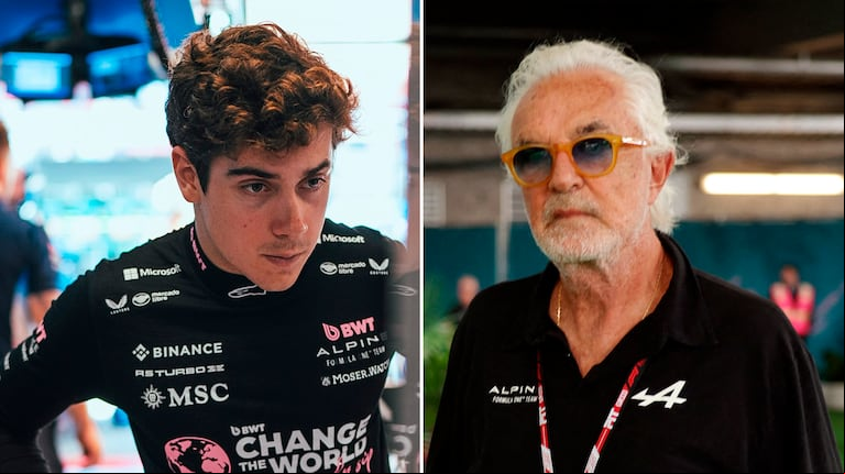 Flavio Briatore analizó el desempeño de Colapinto en Barcelona. (Fotos: @alpinef1team vía Instagram/Reuters)