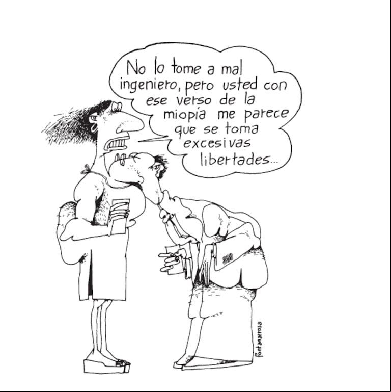 Fontanarrosa y la pareja: miope