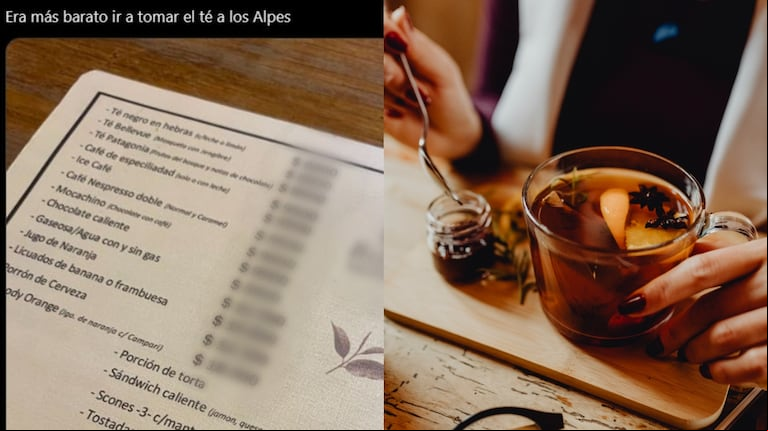 Fue a tomar el té a una casa de especialidad, compartió los precios en las redes y se volvió viral (Foto: X/juanbattaglia).