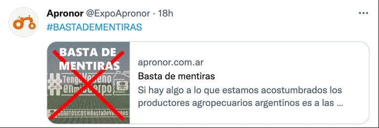 Fuente: Twitter Apronor.