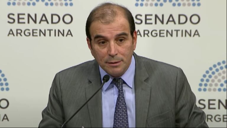 García-Mansilla en su presentación en el Senado en defensa de su candidatura a la Corte Suprema.