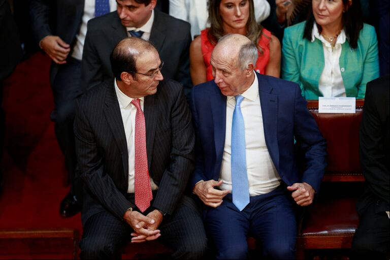 García-Mansilla y Ricardo Lorenzetti en la apertura de sesiones ordinarias del Congreso 2025. (Foto: REUTERS/Matias Baglietto).