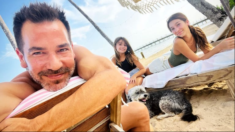 Héctor Montaner con sus hijas Antonella y Salomé. Foto: Instagram @hmontaner.