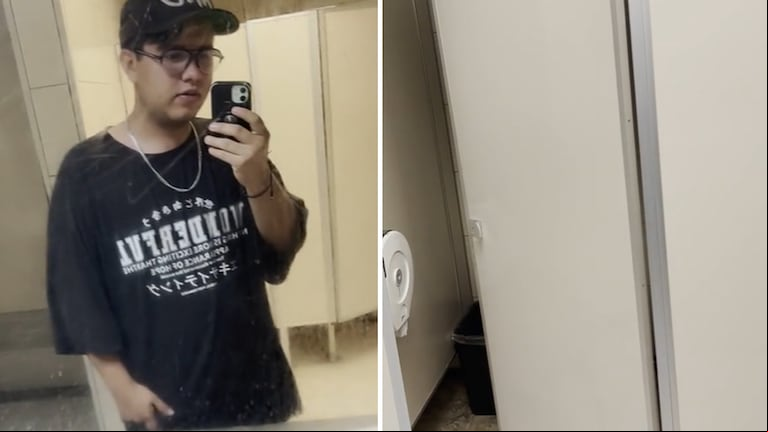 Un joven fue al baño de la universidad, escuchó ruidos extraños y descubrió algo impensado
