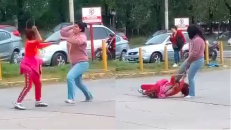 Video: dos mujeres salen con un mismo chofer de colectivo y se agarraron a trompadas en la terminal