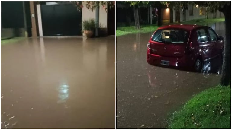 Video impactante: calles convertidas en ríos y casas inundadas por el fuerte temporal en Chacabuco