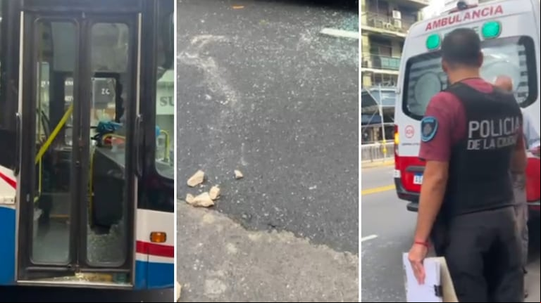 Flores: atacaron con piedras a un colectivo y el chofer tuvo que ser internado por las heridas