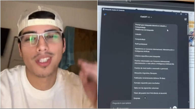 Un joven argentino reveló el truco para encontrar trabajo con ayuda de la IA, fácil y rápido