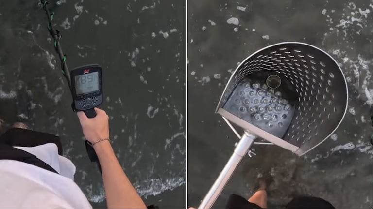 Fue con un detector de metales a una playa de Brasil y quedó en shock con los tesoros que encontró 
