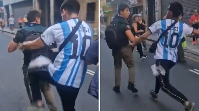 Video: así corrieron a un manifestante al que acusaron de ser un infiltrado en la marcha del Congreso