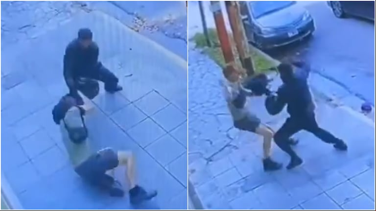 Video: un hombre fue sorprendido por un motochorro, pero logró evitar el robo a las trompadas