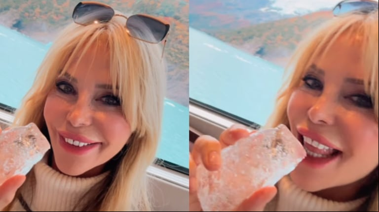 Graciela Alfano se grabó chupando hielo en el Glaciar Perito Moreno: “Nada más saludable”