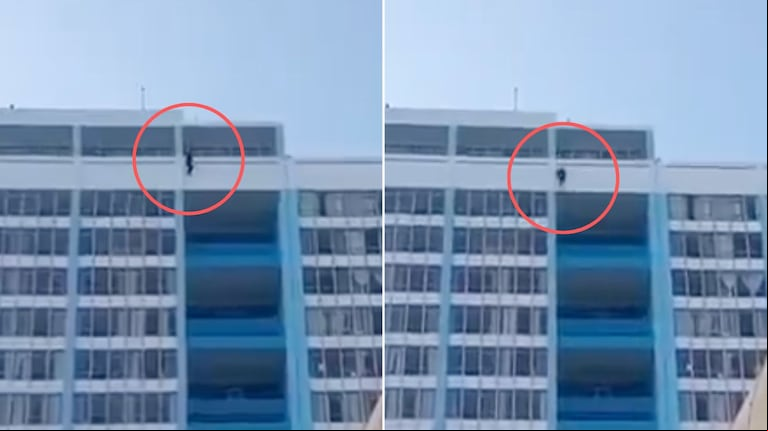 Misterio en un hospital: una mujer cayó desde el piso 14 y todo quedó grabado en un dramático video