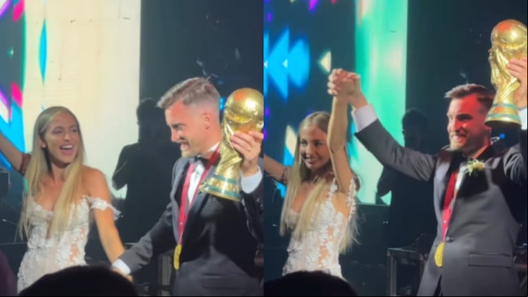 El casamiento de Nicolás Tagliafico y Carolina Calvagni: así fue la llegada de los futbolistas de la Scaloneta
