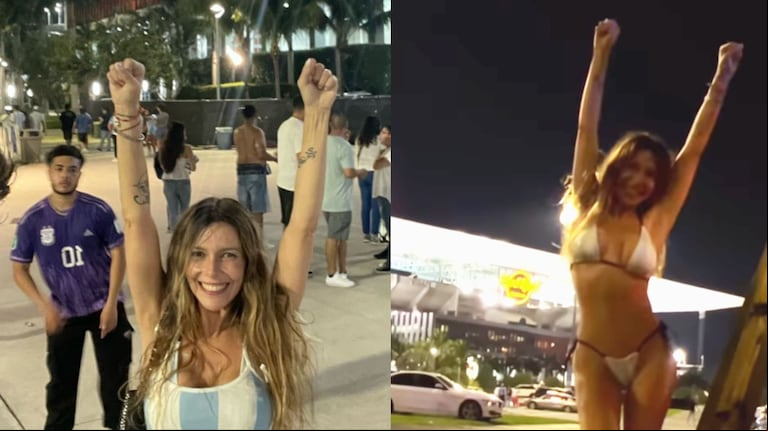 Mónica Ayos festejó el triunfo de la Argentina con una bikini en la vía pública y fue rodeada por la policía