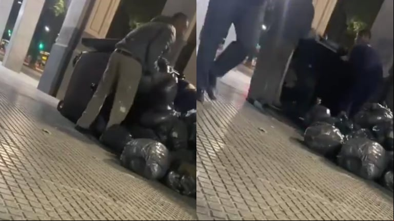 En medio de la campaña, la Ciudad denunció a dos personas que vaciaron un contenedor de basura en la vereda