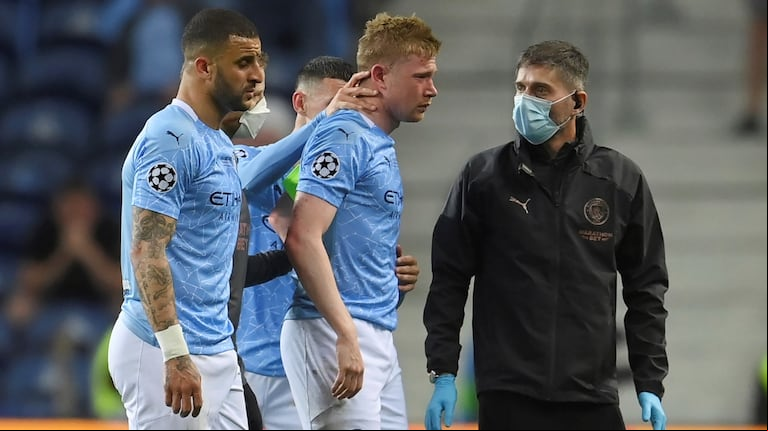 Kevin De Bruyne sufrió una doble fractura en el rostro en la final de la Champions y está en duda para la Eurocopa