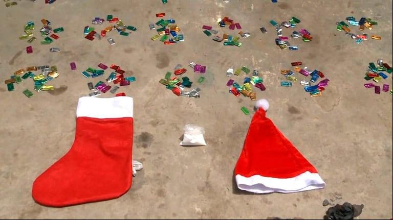 Una familia vendía droga en botas y gorros de Papá Noel