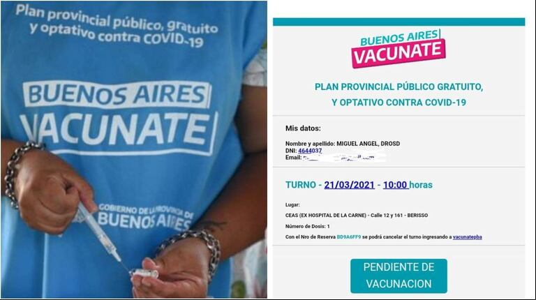 Denuncian que la provincia de Buenos Aires le dio turno para vacunarse a un hombre que murió hace 11 años
