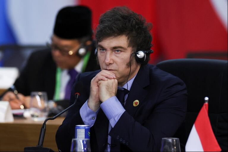 Javier Mile disertó en una de las sesiones de la ONU y cuestionó la "gobernanza global". (REUTERS/Pilar Olivares).