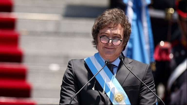 Javier Milei asumió como Presidente de la Nación. (Foto: captura TN)