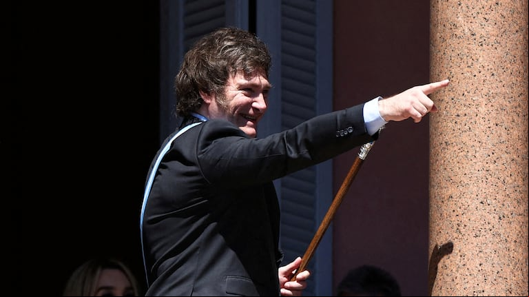 Javier Milei el día de su asunción presidencial. (Foto: Reuters)