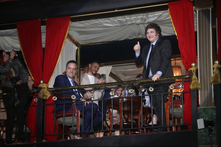 Javier Milei en el evento de Roberto Piazza. (Foto: Movilpress).