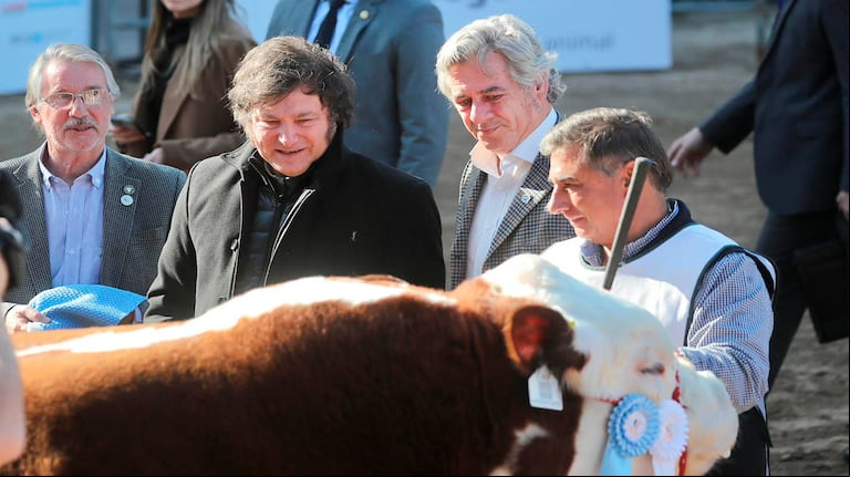 Javier Milei en una de sus visitas al predio ferial de Palermo. (Foto: X Sociedad Rural).