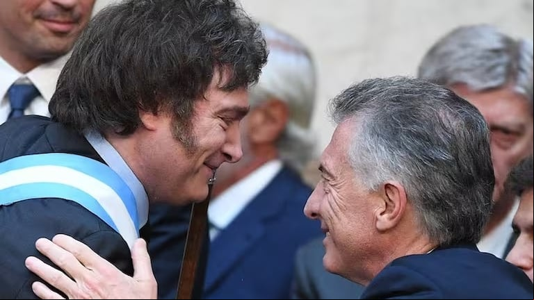 Javier Milei junto a Mauricio Macri en la apertura de sesiones ordinarias (Foto: prensa Congreso).