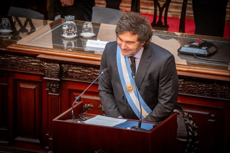 Javier Milei presentó el Presupuesto 2025 en el Congreso Nacional. (Foto: TN/Leandro Heredia)