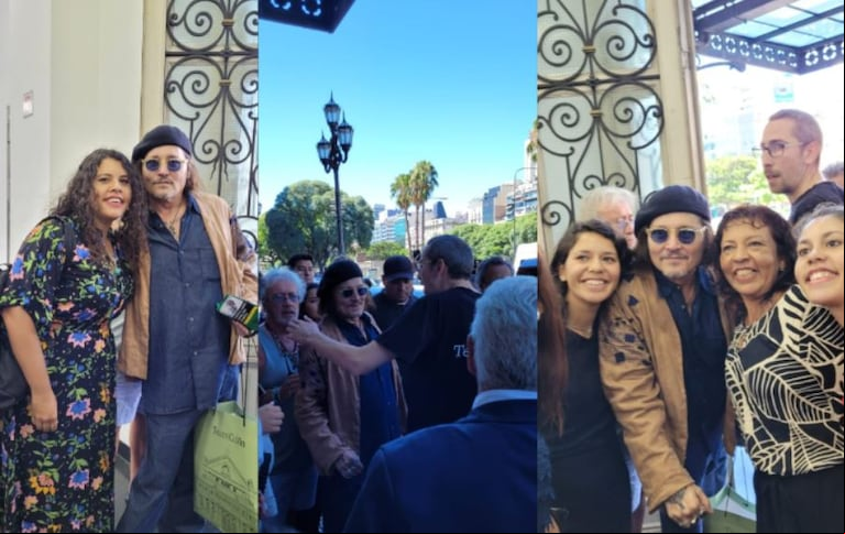 Johnny Depp hizo una visita guiada por el Teatro Colón (Foto: Movilpress)