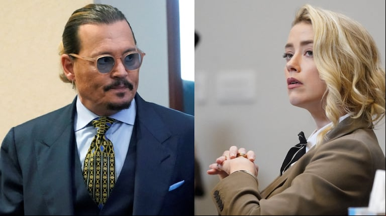 Johnny Depp y Amber Heard, durante las audiencias en los tribunales de Fairfax (Foto: Reuters/Steve Helber).