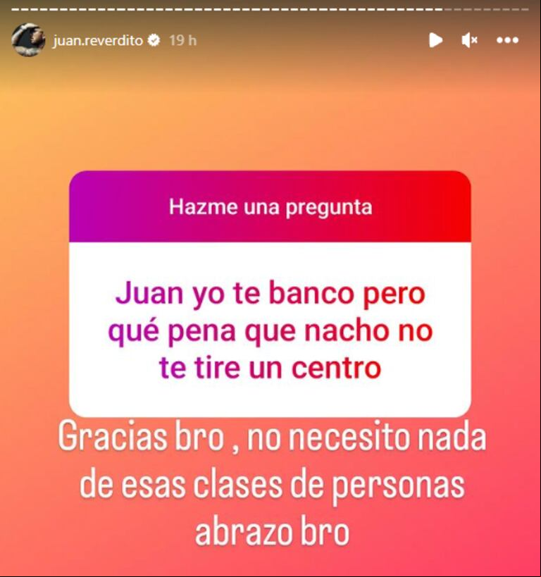 Juan Reverdito fulminó a Nacho Castañares (Foto: instagram / juan.reverdito)