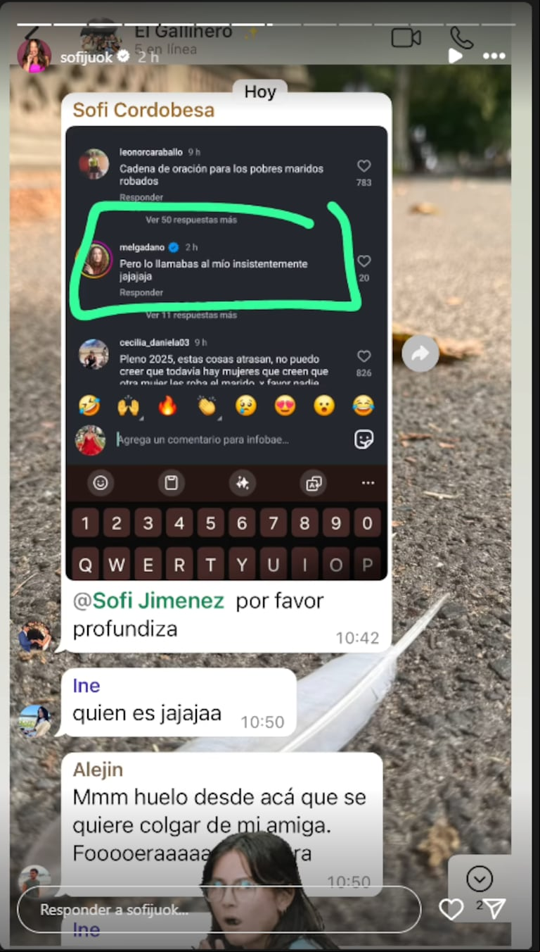 Jujuy Jiménez se enojó porque la trataron de “roba maridos” y expuso el chat con el novio de una periodista (Foto: Instagram /sofijuok)