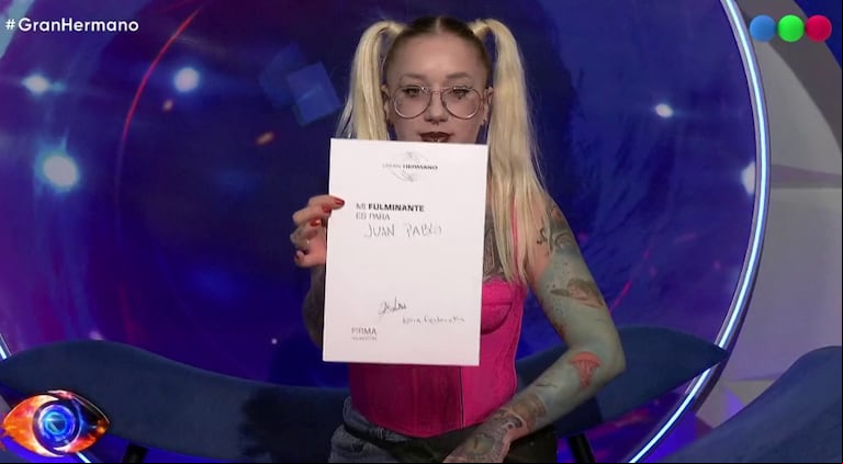 Katia Fenocchio hizo la primera fulminante de Gran Hermano 2025 (Foto: captura Telefe)
