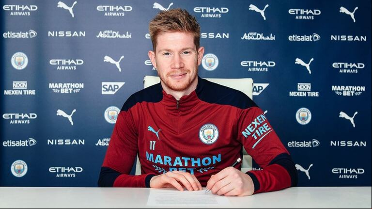 Kevin De Bruyne renovó con el Manchester City hasta el 2025. (Twitter Manchester City)