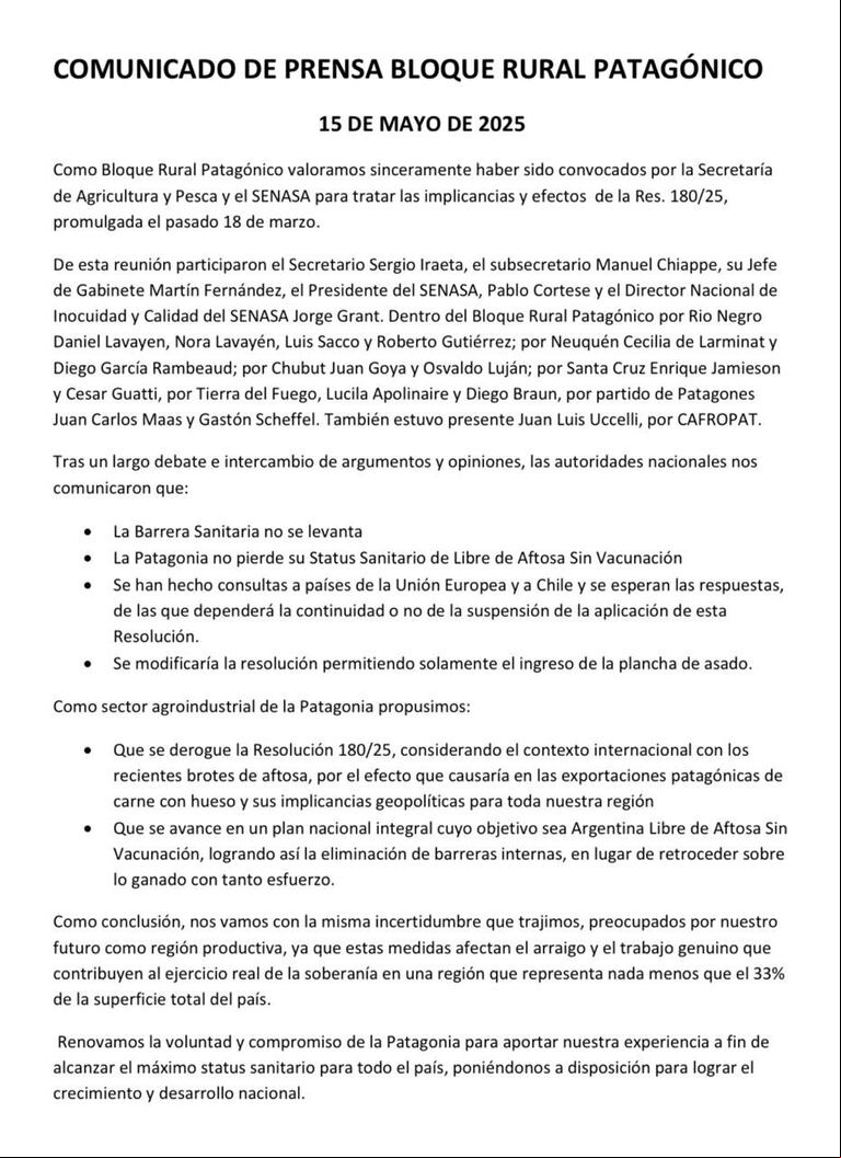 La barrera no se levanta: la Patagonia retiene su estatus libre de aftosa sin vacunación