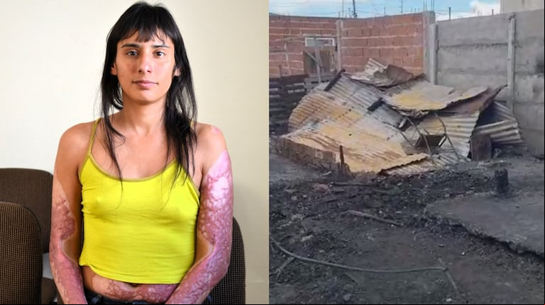 La casa donde la víctima vivía con sus tres hijos quedó destruida por completo. (Foto: gentileza Lorena Leiva).