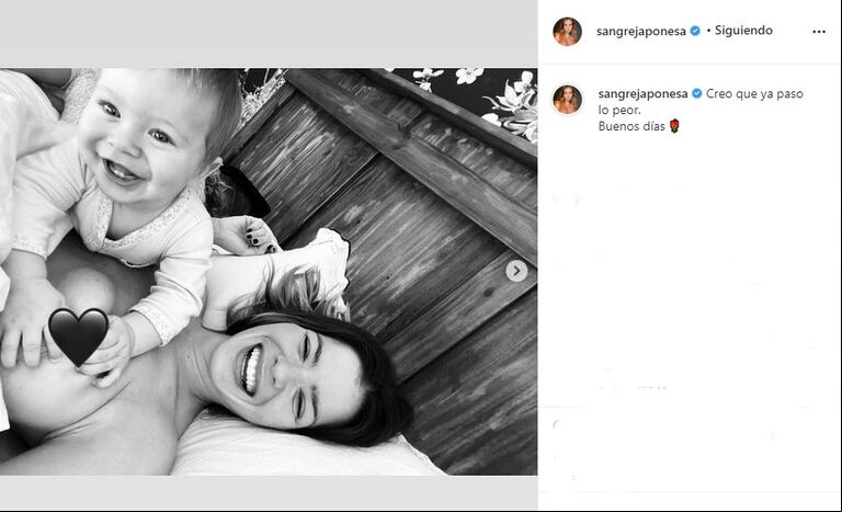 La China junto a su hijo Amancio. (Foto: Instagram/@sangrejaponesa)