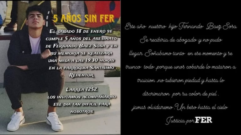 La conmovedora despedida de la madre de Fernando Báez Sosa al papa Francisco: “Siempre te recordaremos”