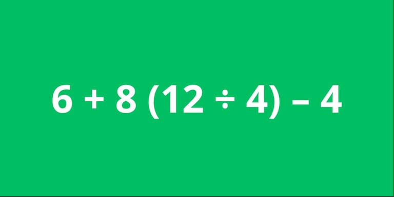 La ecuación 6 + 8 (12 ÷ 4) – 4 revela la importancia del método PEMDAS en cálculos combinados.