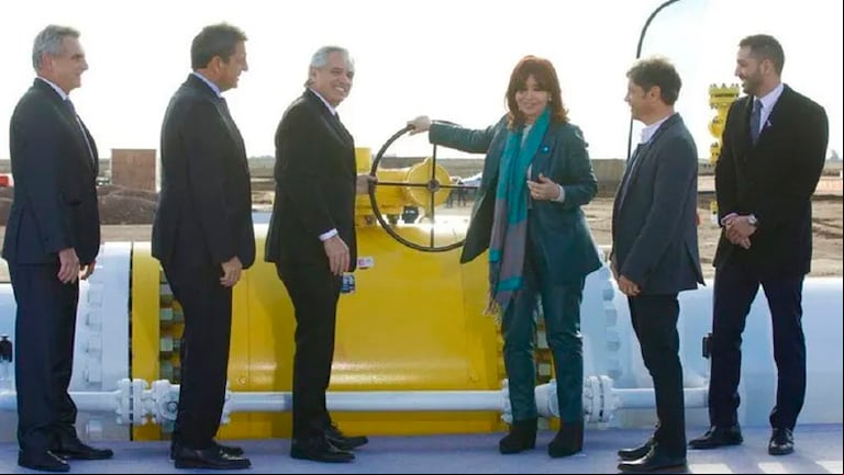 La gestión de Alberto Fernández inauguró el gasoducto a Vaca Muerta en 2023. (Foto: Télam).