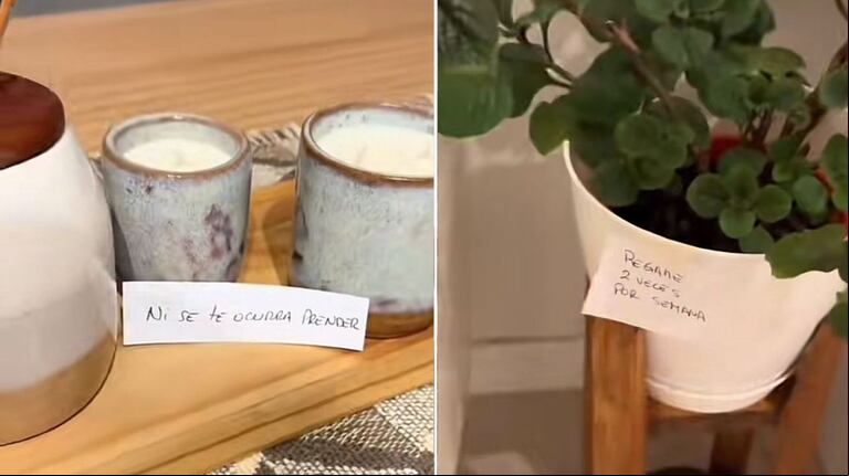 La hermana le dejó notas por toda la casa. (Fotos: TikTok/@benjanicolas_)